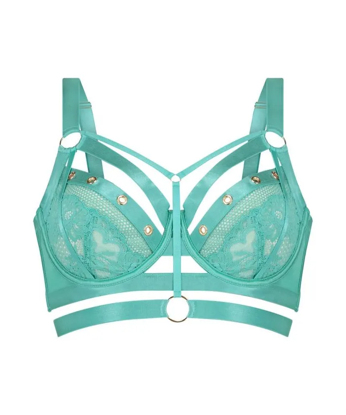 Hunkemller Sadie NonPadded Longline Underwired Bra 8211 Green 8211 Women Hunkemller Sadie NonPadded Longline Underwired Bra 8211 Green 8211 Women
