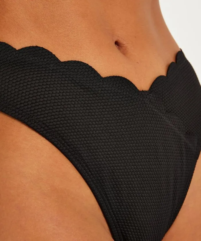 Hunkemller Scallop Highleg Bikini Bottoms 8211 Black Black 8211 Women Hunkemller Scallop Highleg Bikini Bottoms 8211 Black Black 8211 Women