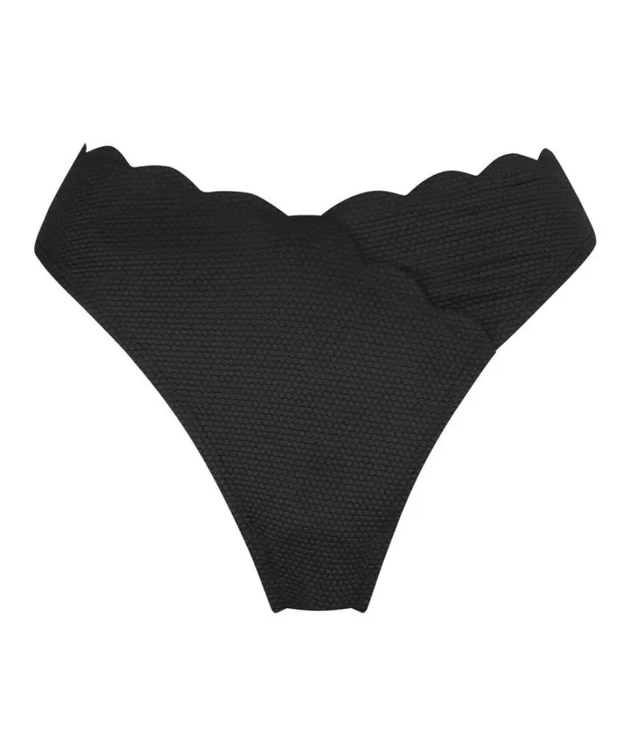Hunkemller Scallop Highleg Bikini Bottoms 8211 Black Black 8211 Women Hunkemller Scallop Highleg Bikini Bottoms 8211 Black Black 8211 Women
