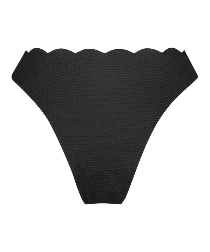 Hunkemller Scallop Highleg Bikini Bottoms 8211 Black Black 8211 Women Hunkemller Scallop Highleg Bikini Bottoms 8211 Black Black 8211 Women