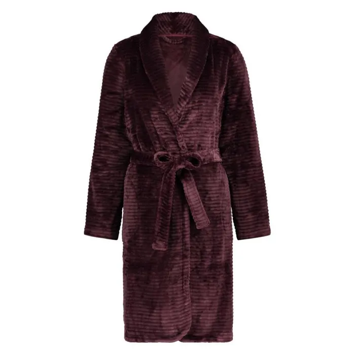 Hunkemller Short Fleece Ribbed Bathrobe 8211 Purple Purple 8211 Women