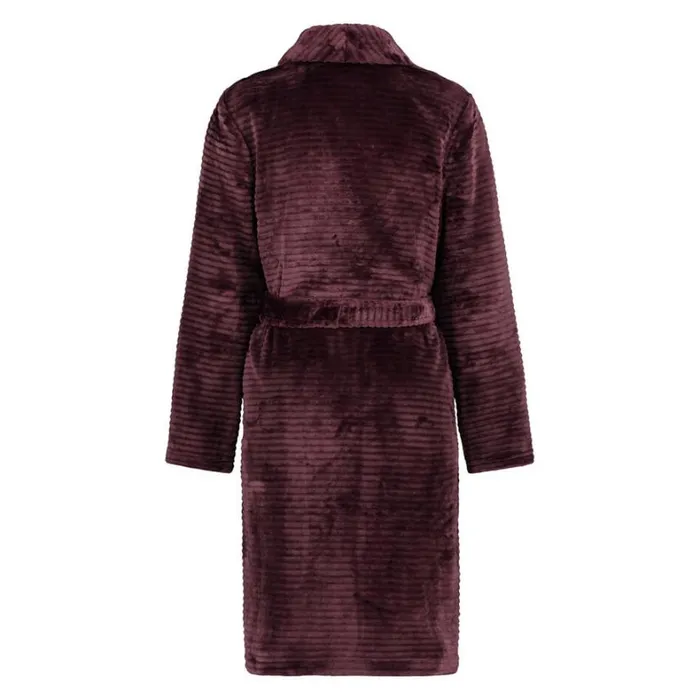 Hunkemller Short Fleece Ribbed Bathrobe 8211 Purple Purple 8211 Women