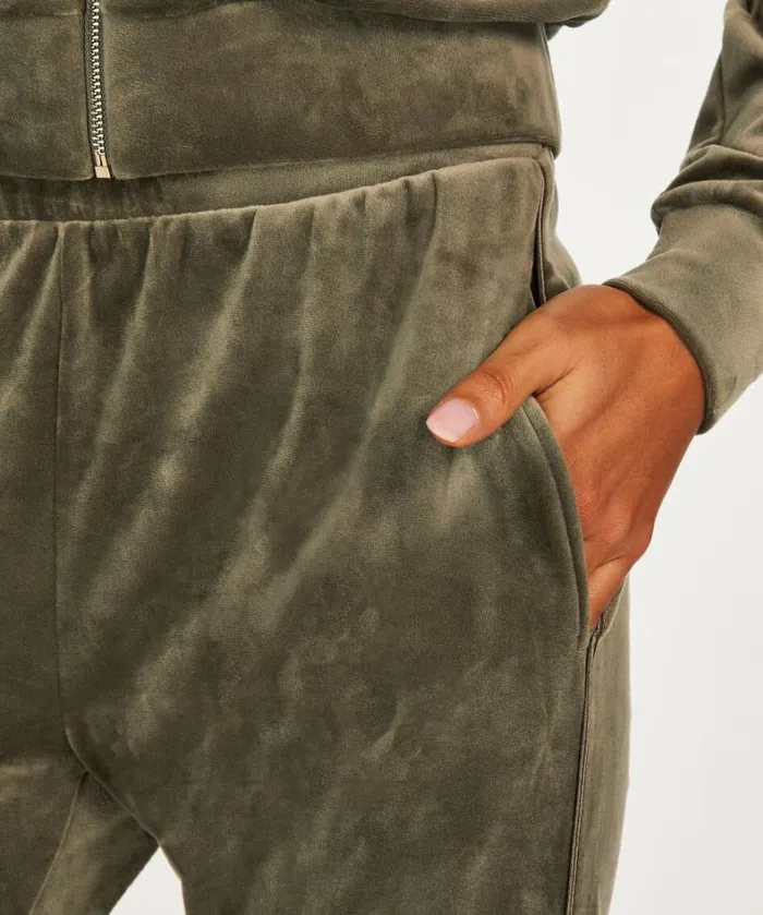 Hunkemller Tall Velours Jogging Bottoms 8211 Green Green 8211 Women