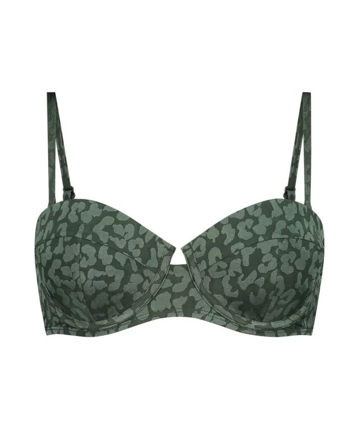 Hunkemller Tonal Leo Padded Pushup Underwired Bikini Top Cup A 8211 E 8211 Green Green 8211 Women Hunkemller Tonal Leo Padded Pushup Underwired Bikini Top Cup A 8211 E 8211 Green Green 8211 Women