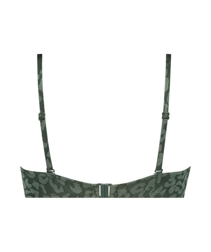 Hunkemller Tonal Leo Padded Pushup Underwired Bikini Top Cup A 8211 E 8211 Green Green 8211 Women Hunkemller Tonal Leo Padded Pushup Underwired Bikini Top Cup A 8211 E 8211 Green Green 8211 Women