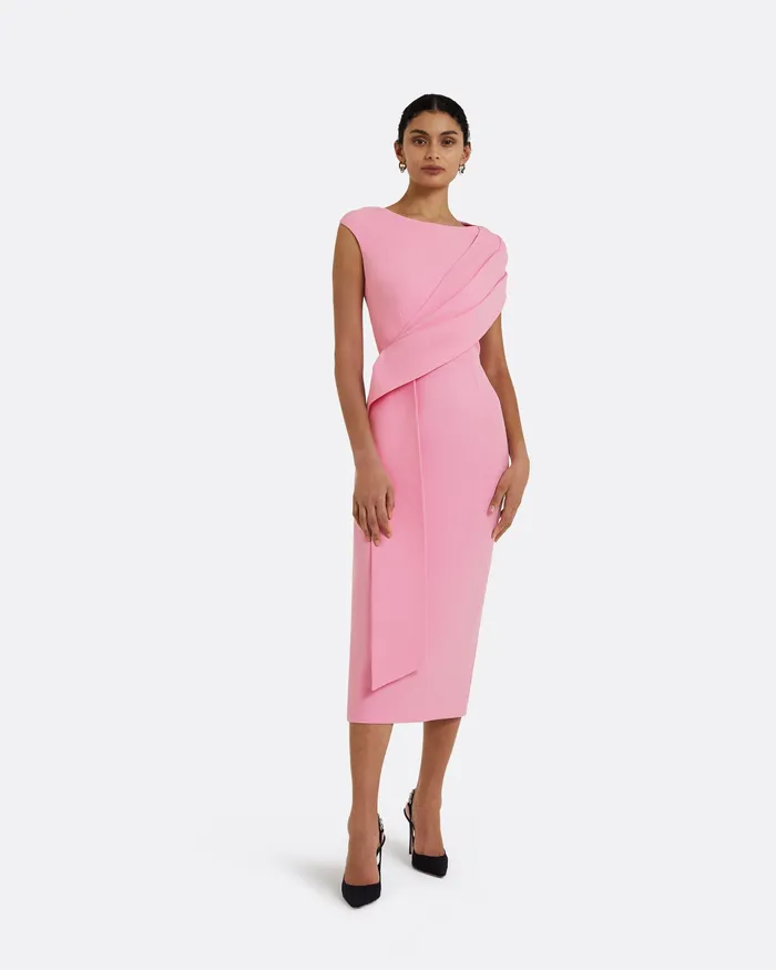 Icons Regina Begonia Pink Midi Dress Begonia Pink Safiyaa Women