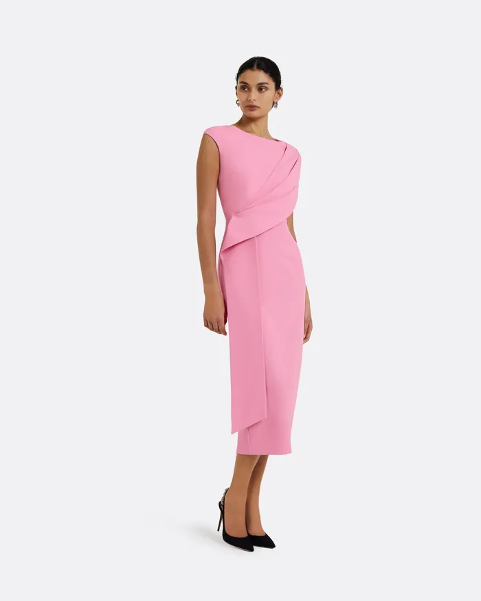 Icons Regina Begonia Pink Midi Dress Begonia Pink Safiyaa Women