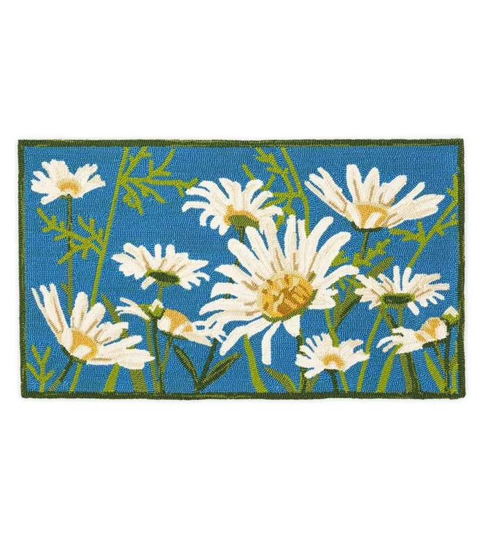 Indoor Living Daisies IndoorOutdoor Accent Rug Plow and Hearth Bath Accessories