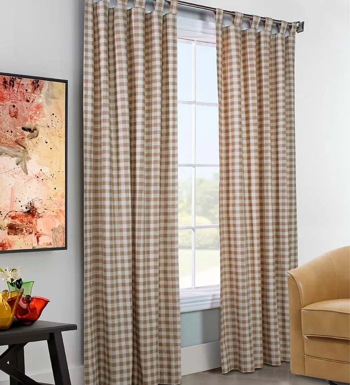 Indoor Living Thermalogic Energy Efficient Insulated Check TabTop Curtain Pairs Plow and Hearth Valances