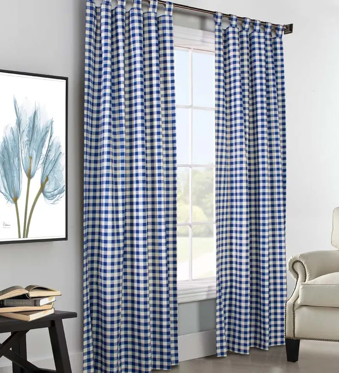 Indoor Living Thermalogic Energy Efficient Insulated Check TabTop Curtain Pairs Plow and Hearth Valances