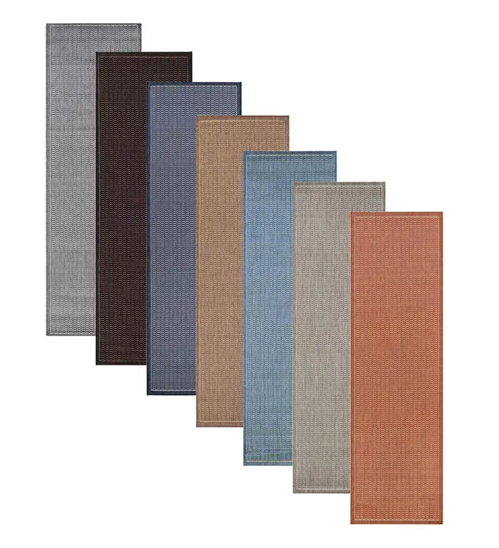 Indoor Living Veranda Textured IndoorOutdoor Polypropylene Rug 20393034 X 110399034 Runner 8211 Black Plow and Hearth Synthetic Rugs