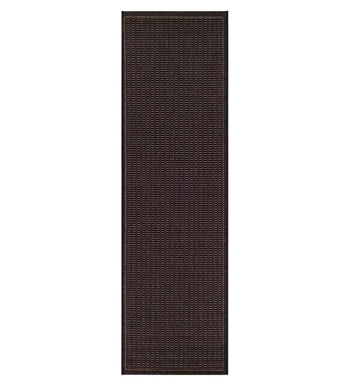 Indoor Living Veranda Textured IndoorOutdoor Polypropylene Rug 20393034 X 110399034 Runner 8211 Black Plow and Hearth Synthetic Rugs