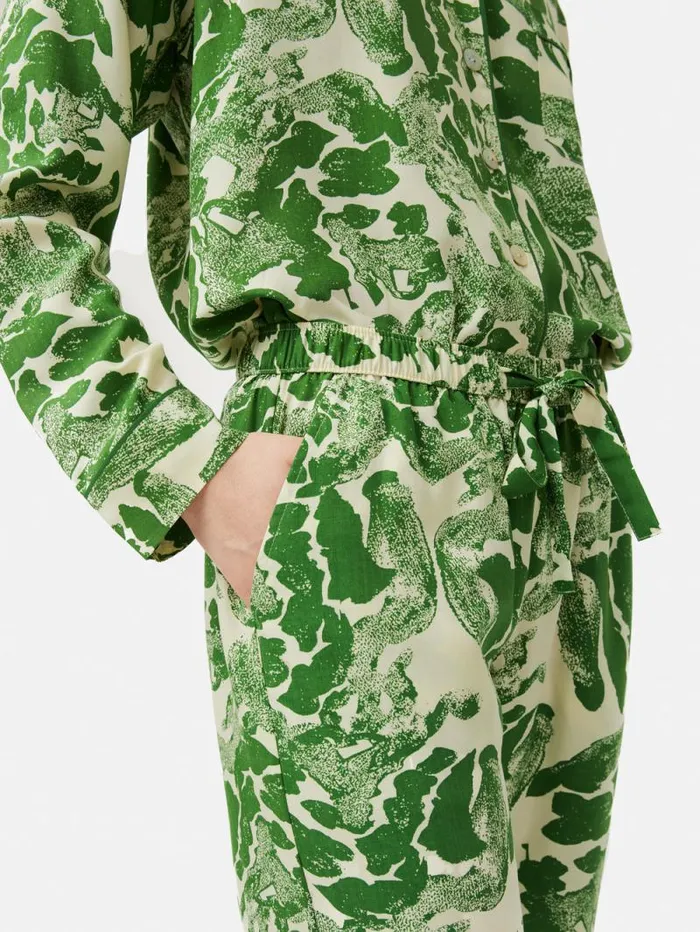 Ink Wave Modal Pyjama Green Women Jigsaw Pyjamas and Loungewear