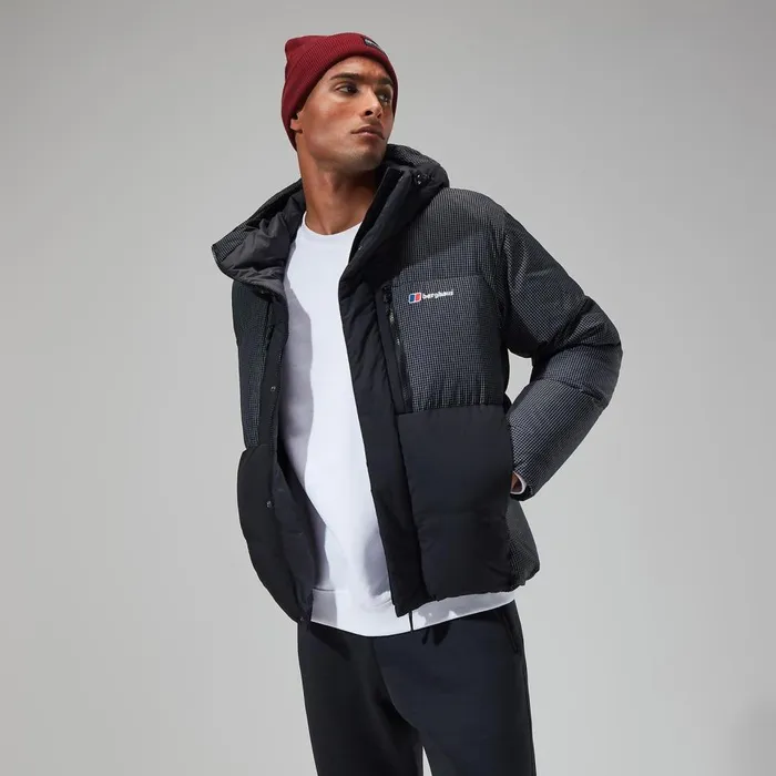 Insulated Men Berghaus Sabber Down Hooded Jacket 8211 Black