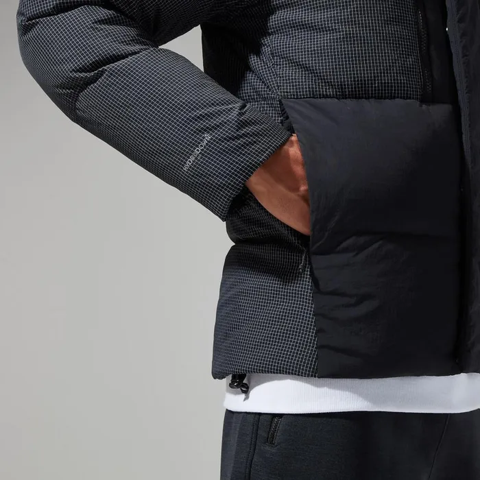 Insulated Men Berghaus Sabber Down Hooded Jacket 8211 Black