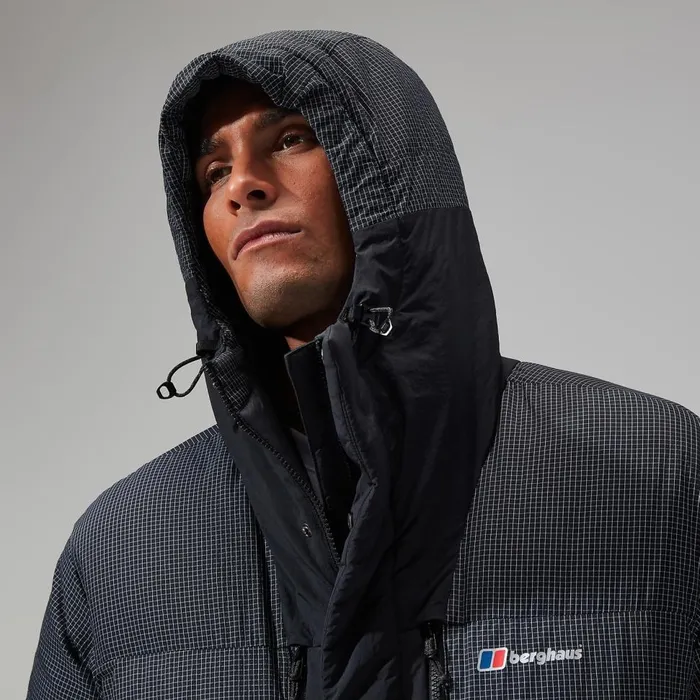 Insulated Men Berghaus Sabber Down Hooded Jacket 8211 Black