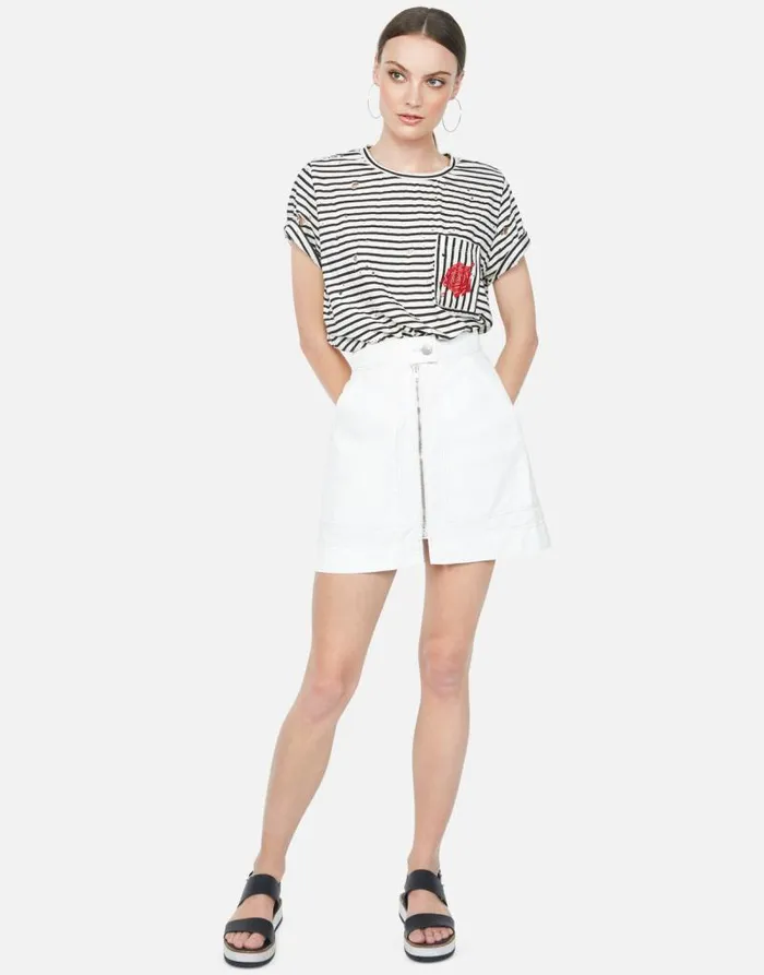 Iris Arrow Rose Creme Stripe Women Lauren Moshi Short Sleeve