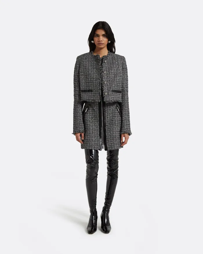 Jackets and Coats Amelia Metallic Greyscale Jacket Metallic Greyscale 8211 Safiyaa Women