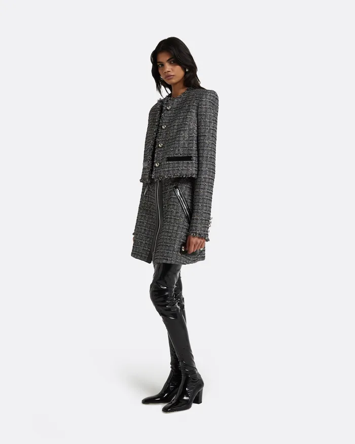 Jackets and Coats Amelia Metallic Greyscale Jacket Metallic Greyscale 8211 Safiyaa Women