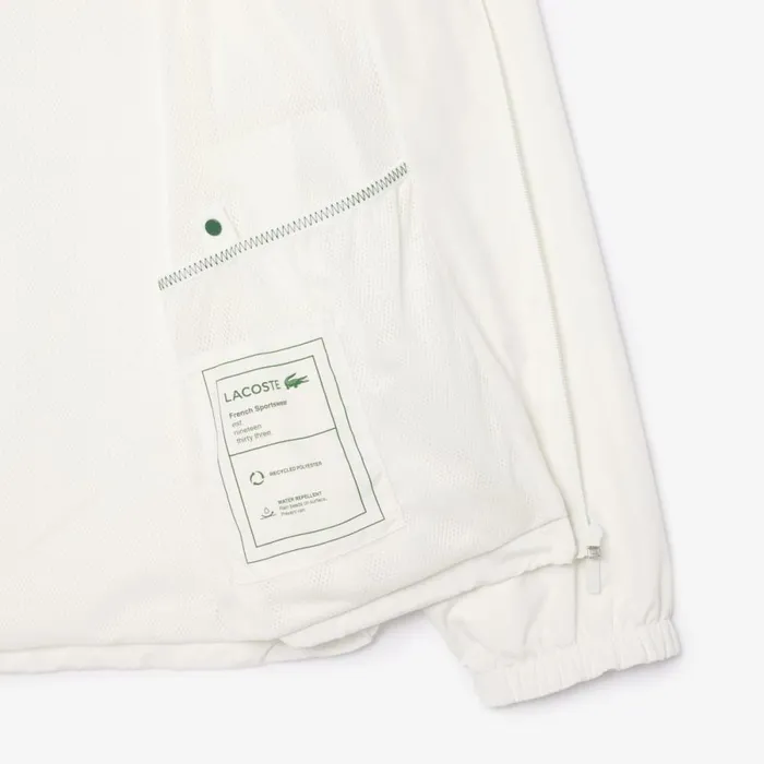 Jackets and Coats Men Lacoste Men039s Detachable Hood WaterResistant Jacket White 70v