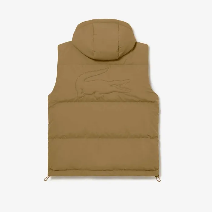 Jackets and Coats Men Lacoste Men039s Qulted Croc Down Vest Brown Six