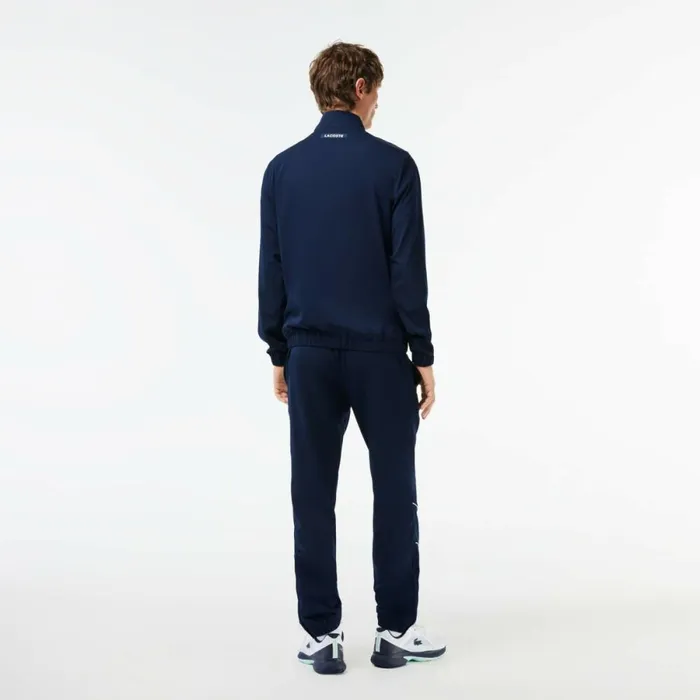 Jackets and Coats Men Lacoste Men039s Stretch Fabric Tennis Sweatsuit Navy Blue Blue White Rig