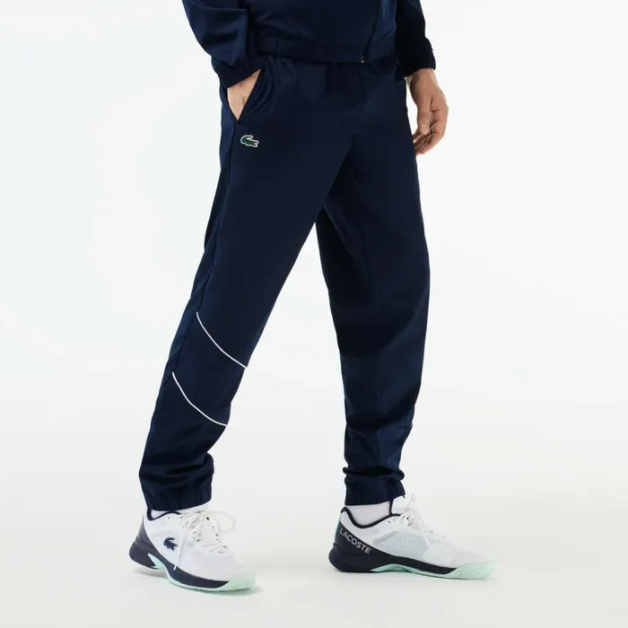 Jackets and Coats Men Lacoste Men039s Stretch Fabric Tennis Sweatsuit Navy Blue Blue White Rig