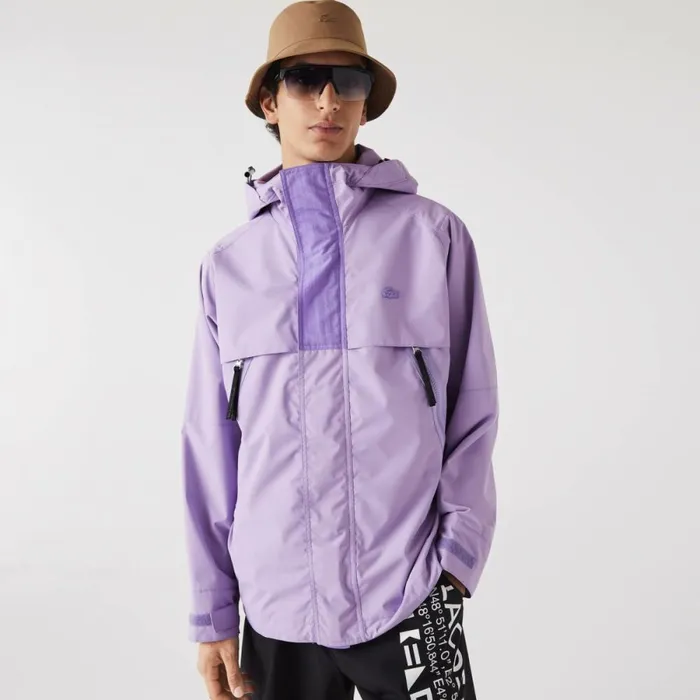 Jackets and Coats Men Lacoste Men039s WaterRepellent Parka Purple Gfu