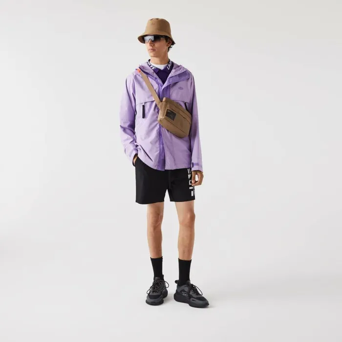 Jackets and Coats Men Lacoste Men039s WaterRepellent Parka Purple Gfu