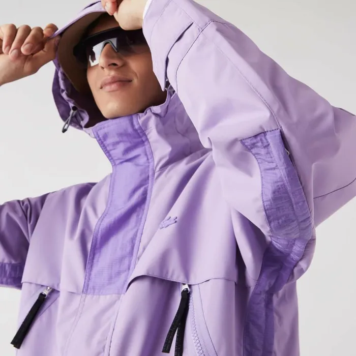 Jackets and Coats Men Lacoste Men039s WaterRepellent Parka Purple Gfu
