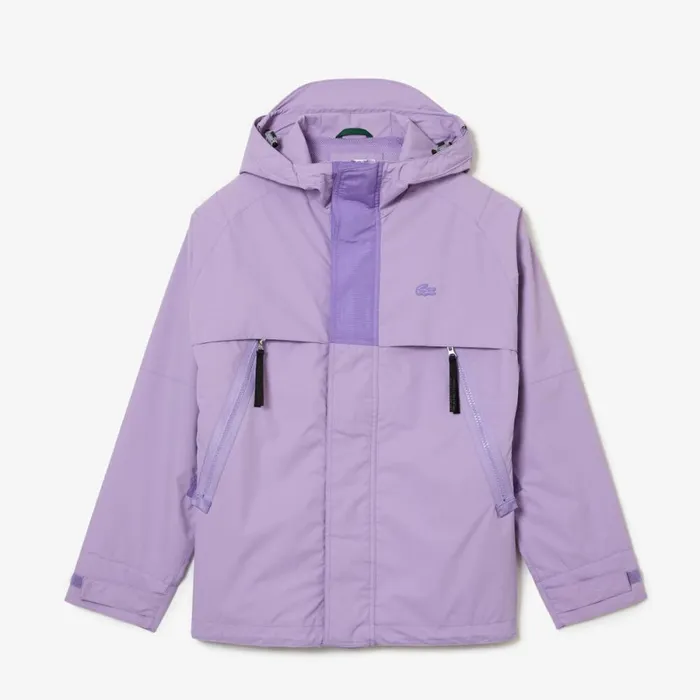 Jackets and Coats Men Lacoste Men039s WaterRepellent Parka Purple Gfu