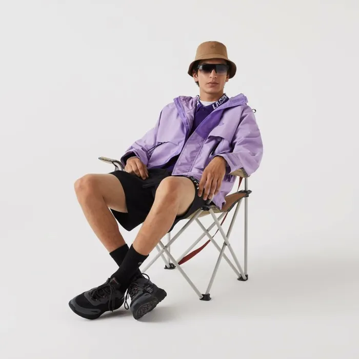 Jackets and Coats Men Lacoste Men039s WaterRepellent Parka Purple Gfu