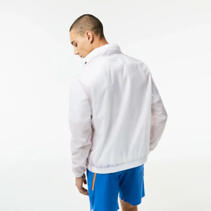 Jackets and Coats Men Lacoste Mens Lacoste Tennis X Novak Djokovic ZipUp Jacket White 001