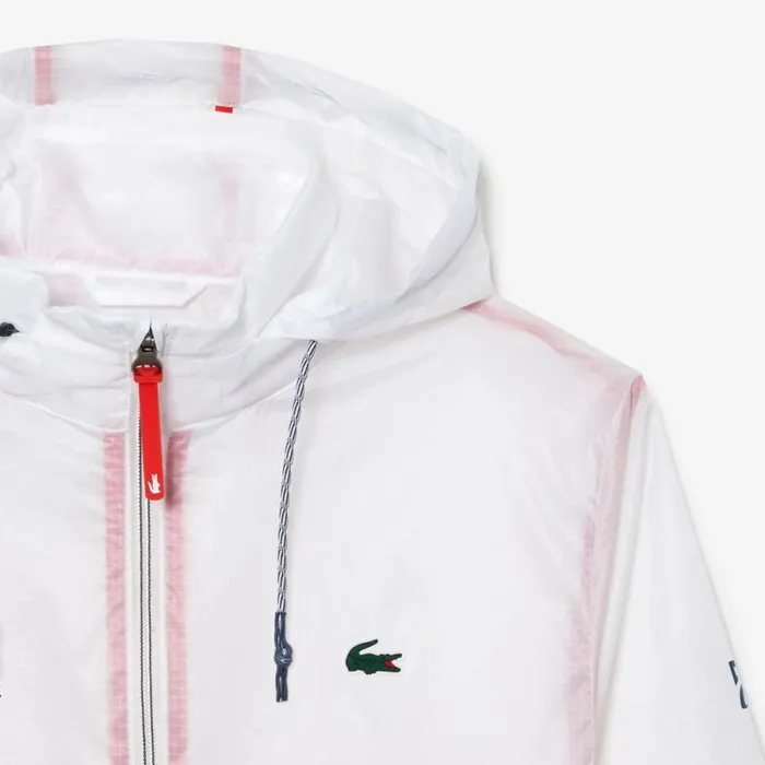 Jackets and Coats Men Lacoste Mens Lacoste Tennis X Novak Djokovic ZipUp Jacket White 001