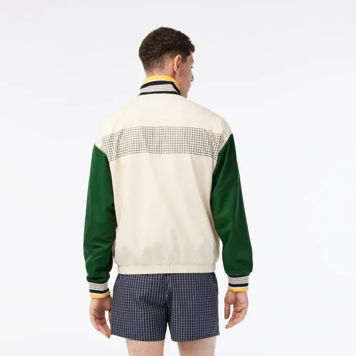 Jackets and Coats Men Lacoste Mens Track Jacket White Green Pt2