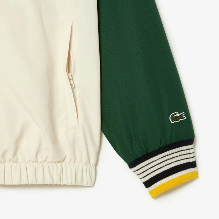 Jackets and Coats Men Lacoste Mens Track Jacket White Green Pt2