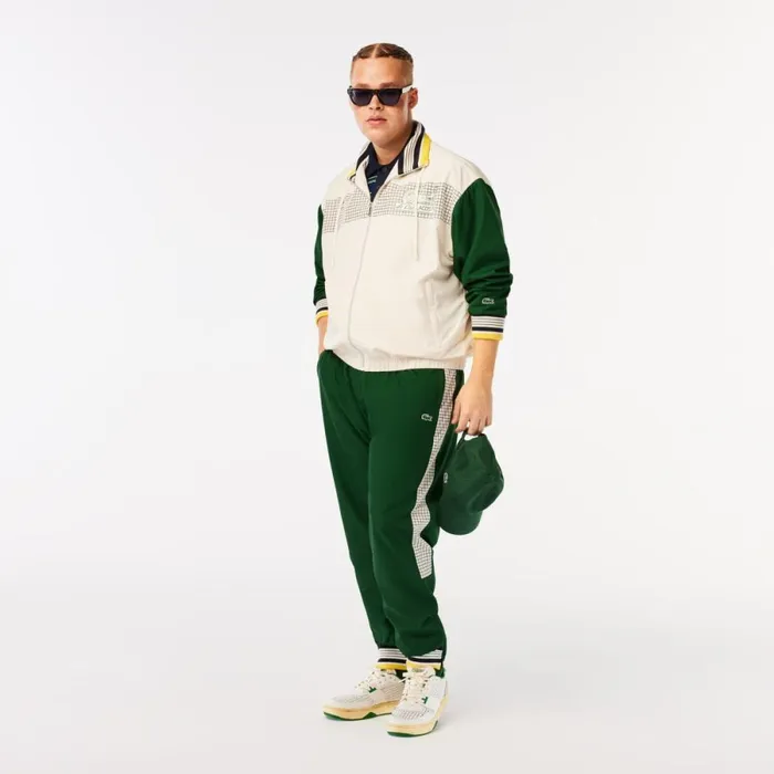 Jackets and Coats Men Lacoste Mens Track Jacket White Green Pt2