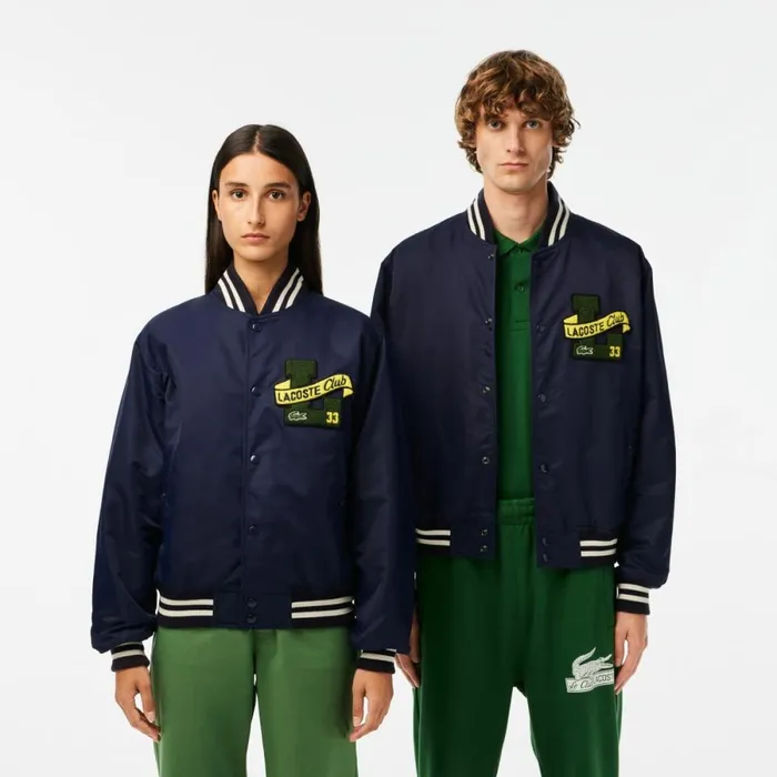 Jackets and Coats MenWomen Lacoste Unisex Bomber Jacket Navy Blue 166