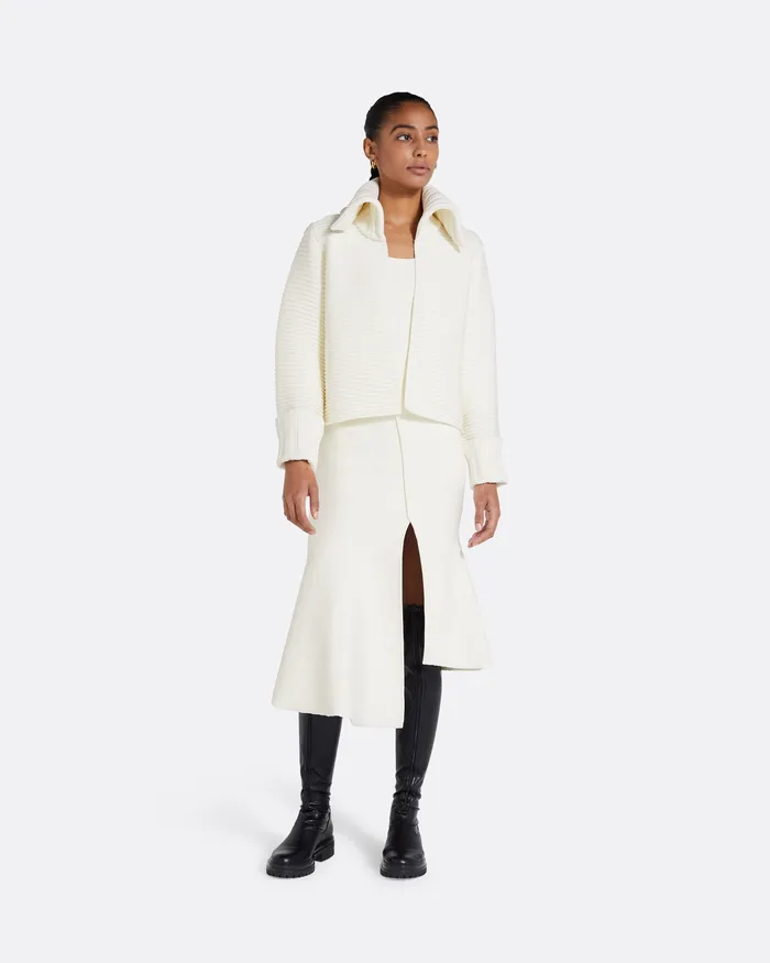 Jackets and Coats Safiyaa Women Mirielle Ivory Knit Cadigan Ivory