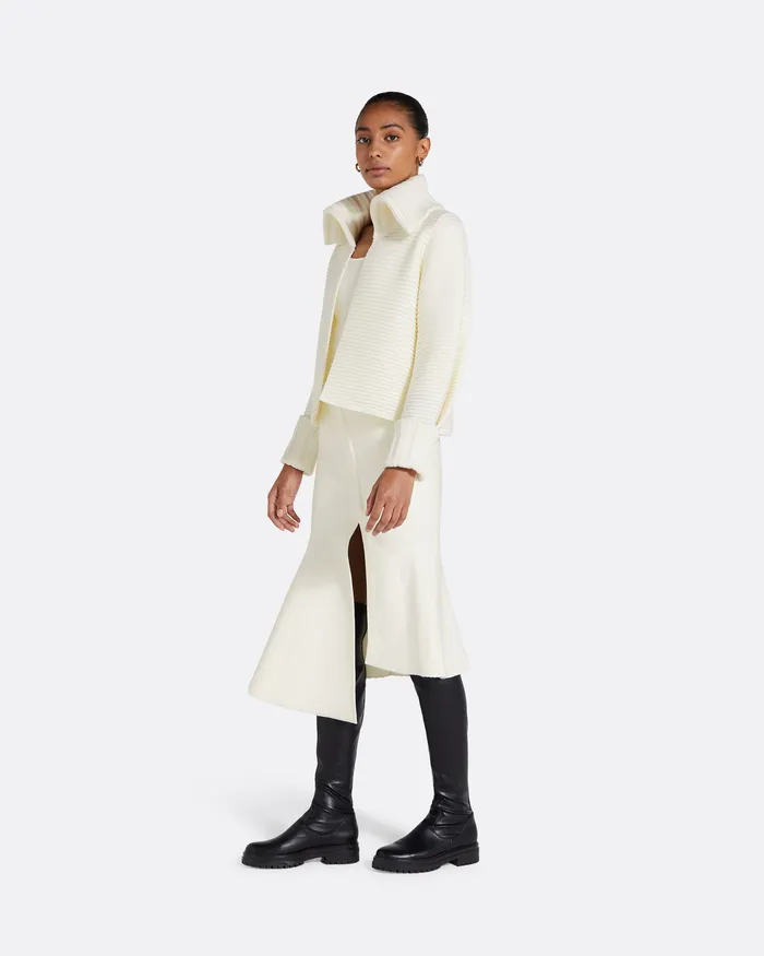 Jackets and Coats Safiyaa Women Mirielle Ivory Knit Cadigan Ivory