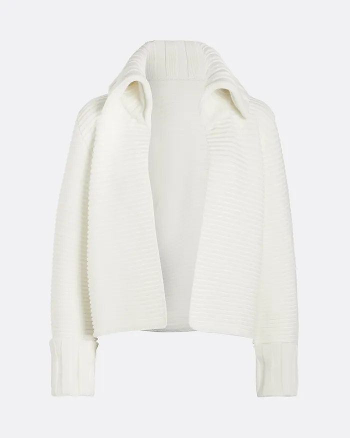 Jackets and Coats Safiyaa Women Mirielle Ivory Knit Cadigan Ivory