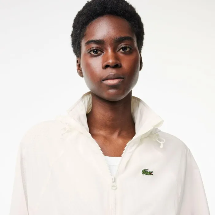 Jackets and Coats Women Lacoste Women039s Nylon Track Jacket White 70v