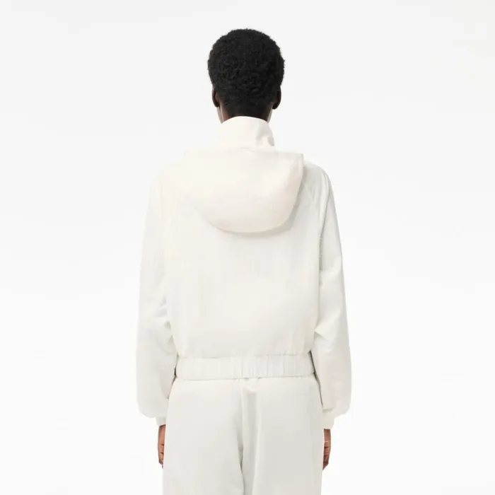 Jackets and Coats Women Lacoste Women039s Nylon Track Jacket White 70v