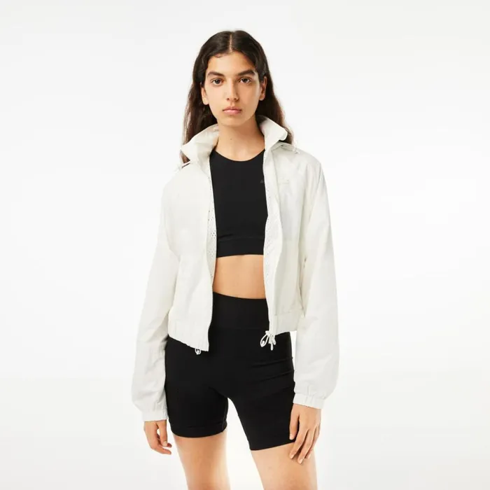 Jackets and Coats Women Lacoste Women039s Short ZipUp Jacket White 70v