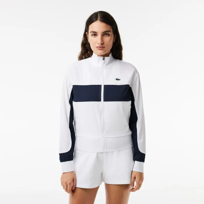 Jackets and Coats Women Lacoste Women039s UltraDry Colorblock Stretch Tennis Jacket White Navy Blue 522 Jackets and Coats Women Lacoste Women039s UltraDry Colorblock Stretch Tennis Jacket White Navy Blue 522