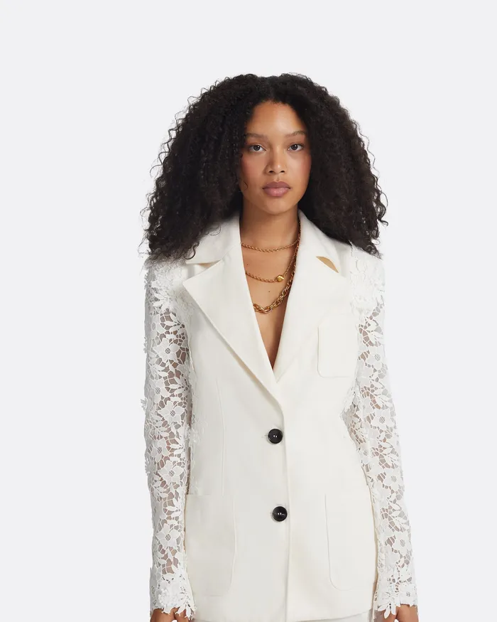 Jackets and Coats Women Safiyaa Cannis Ivory Jacket Ivory