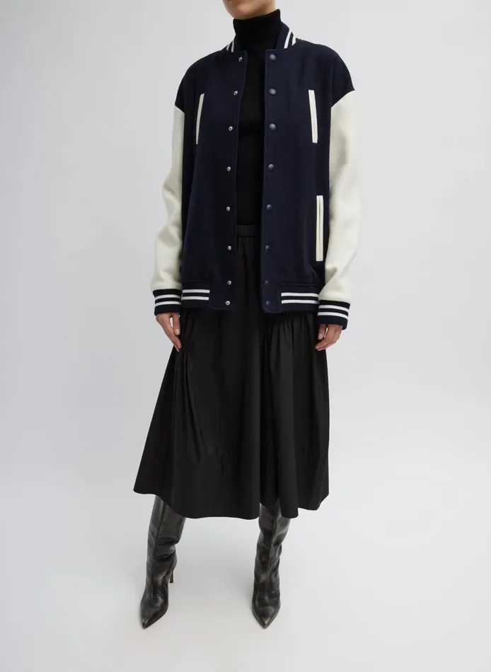 Jackets and Outerwear Women Tibi Felted Wool Cocoon Varsity Bomber