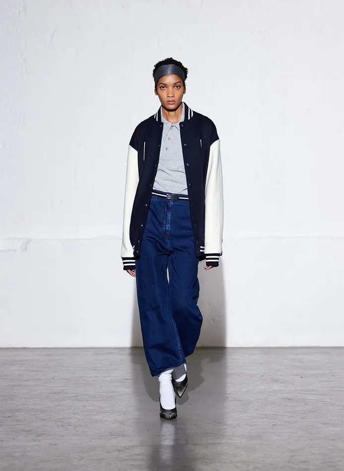 Jackets and Outerwear Women Tibi Felted Wool Cocoon Varsity Bomber