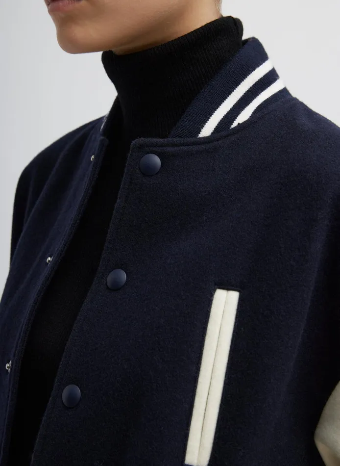 Jackets and Outerwear Women Tibi Felted Wool Cocoon Varsity Bomber