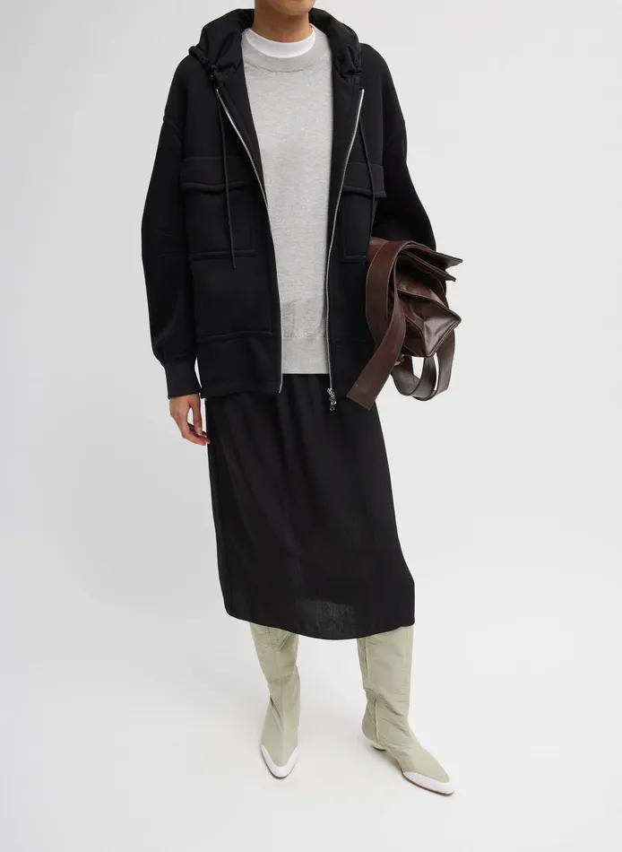 Jackets and Outerwear Women Tibi Techy Viscose Zip Up Hoodie